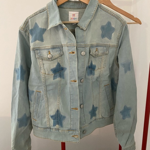 Lularoe Light Wash Denim Stars Harvey Jacket New - Picture 4 of 6